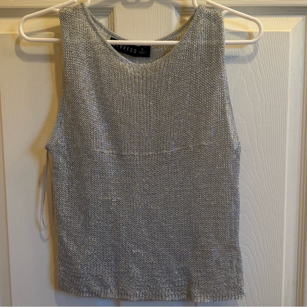 ‼️SOLD‼️ Silver Sleeveless Top